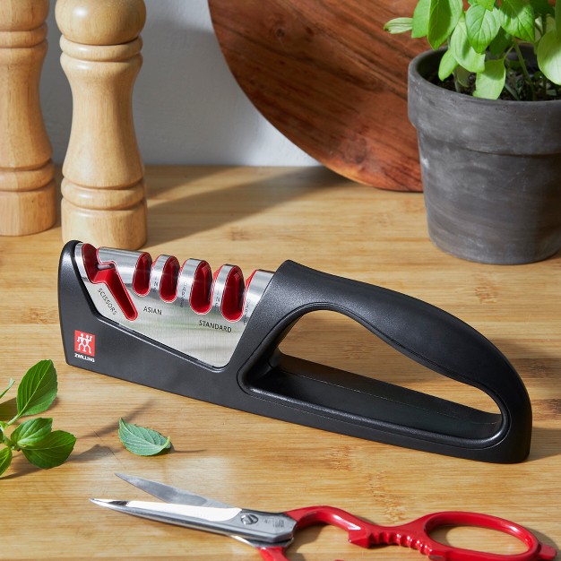 Zwilling Razor sharp 4 stage Pull Through Knife Sharpener With Shear Sharpener German Engineered Informed By 100 Years Of Mastery