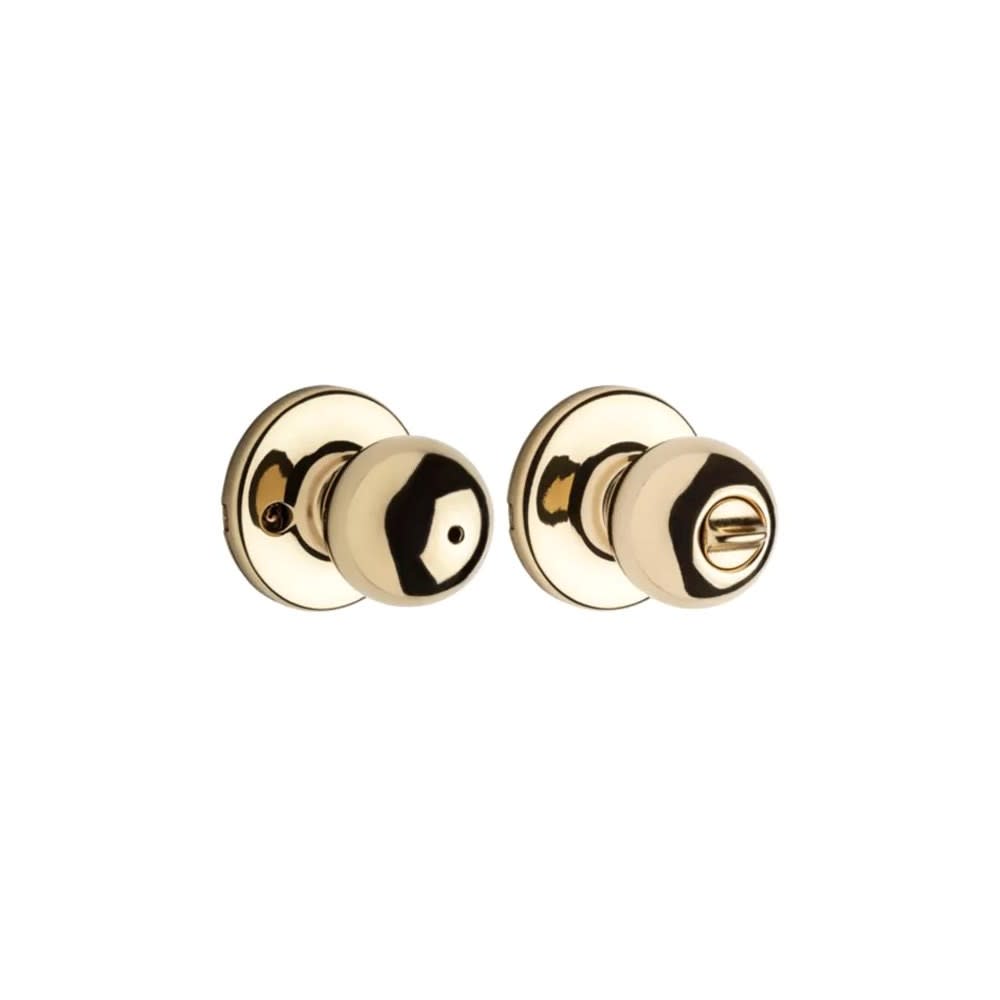 Polished Brass Bed/Bath Polo Privacy Door Knob Set