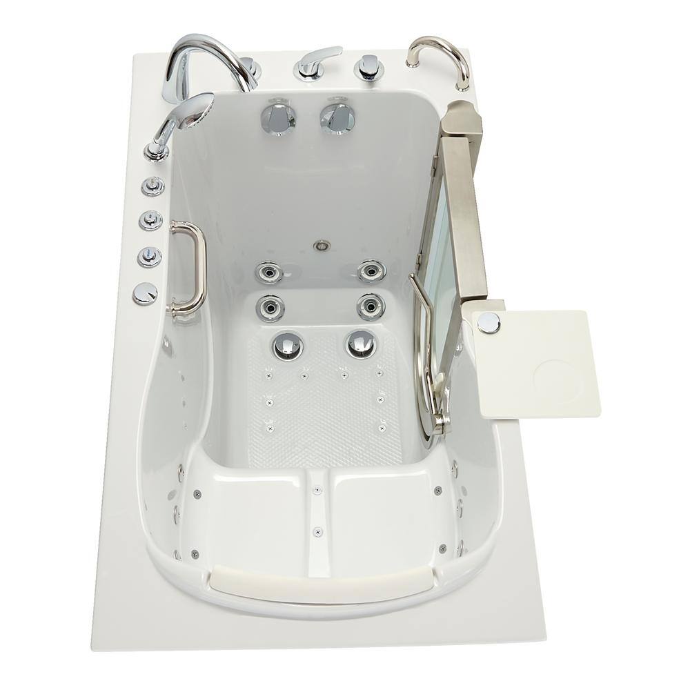 Ella Royal 52 in. x 31.5 in. Right Drain Walk-In Combination Bathtub in White Heated Seat Carrara Wall Surround 931185PhCWS