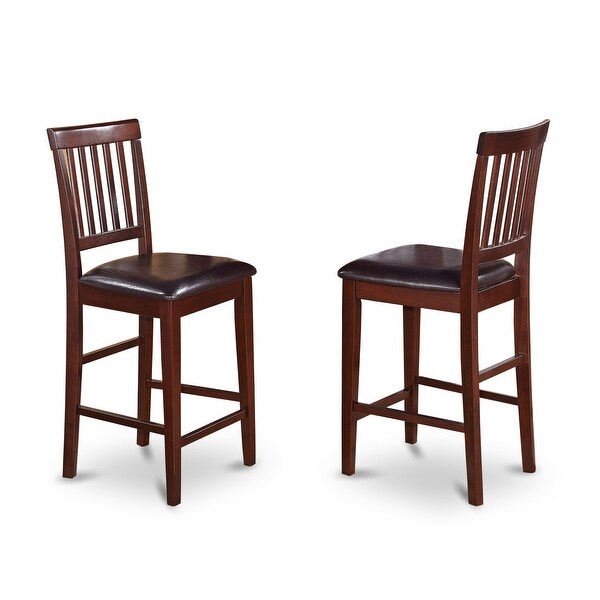 East West Furniture Modern Vernon Mahogany Counter Stools - Set of 2 (Seat's Type Options)