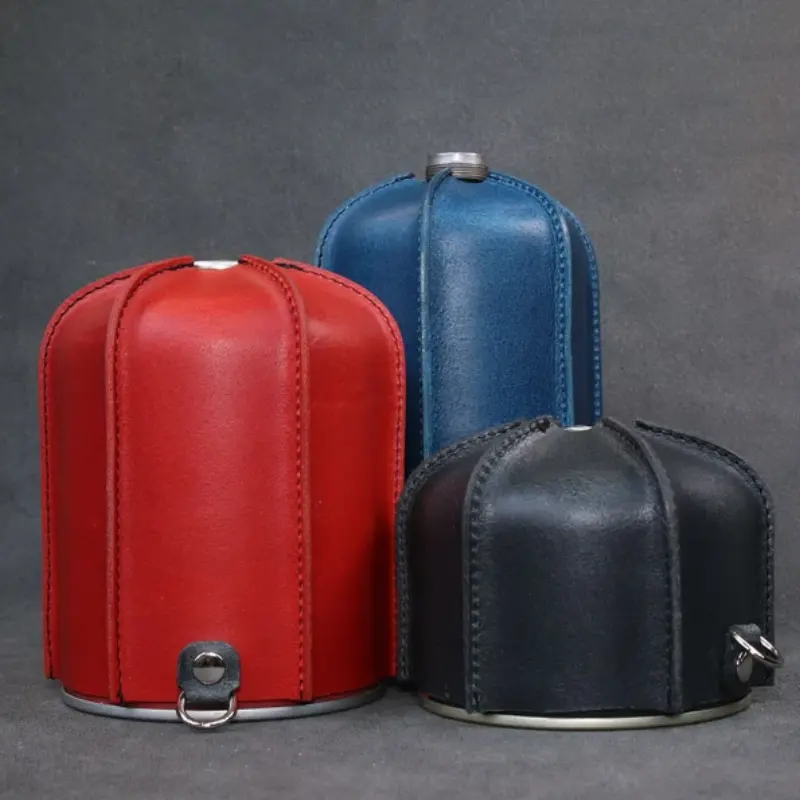 Leather Gas Canister Cover Fuel Can Protector Gas Cylinder Camping Accessory