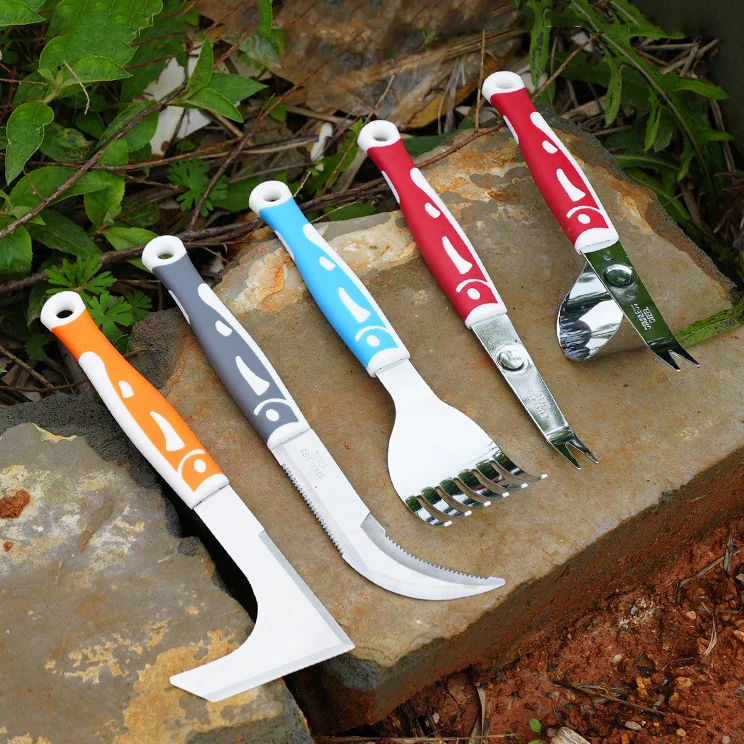 Wholesale Popular 5PCS Colorful Stainless Steel Garden Weeder Garden Weeding Tool Set