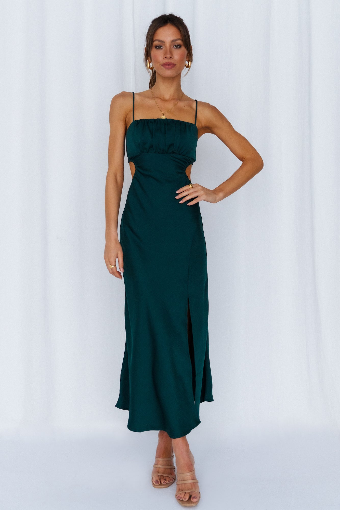 Daytime Affair Midi Dress Forest Green