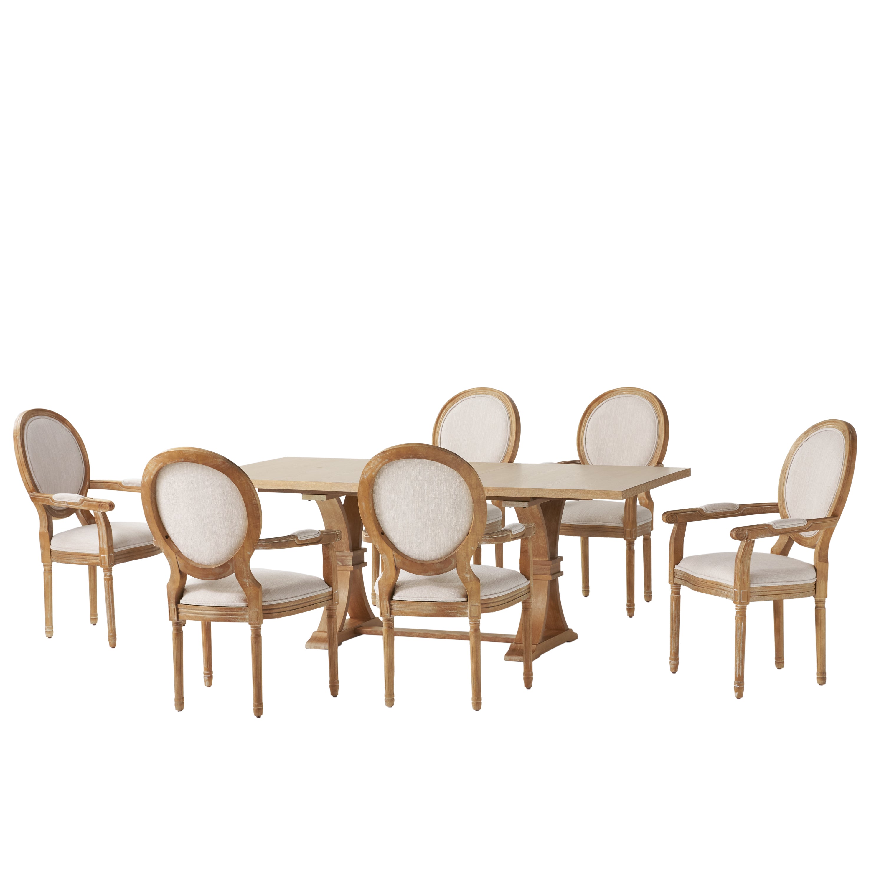 Aisenbrey French Country Wood 7-Piece Expandable Dining Set