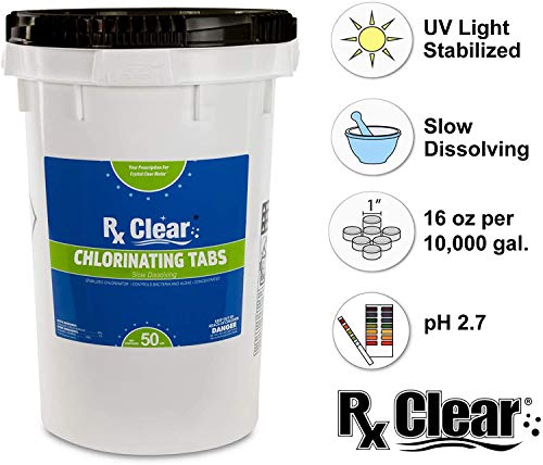 Rx Clear 1" Stabilized Chlorine Tablets | 50 lb Bucket | 24-Pack