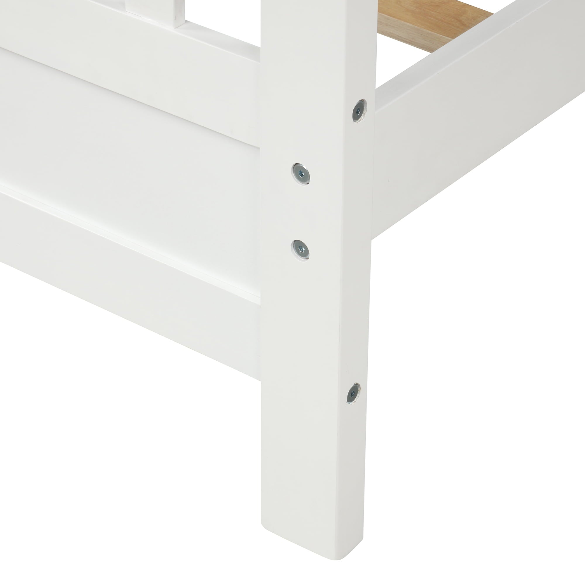 Wood Platform Bed with Headboard and Footboard for Kids, Twin (White)