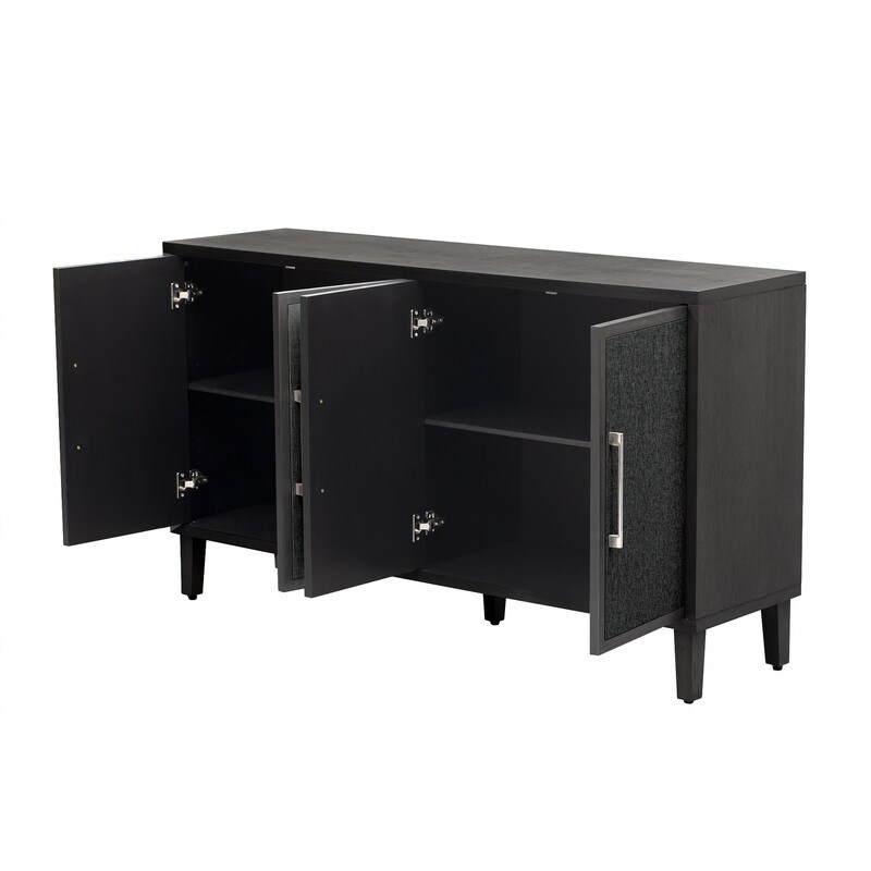 Classic 4 Doors Storage Cabinet  Black