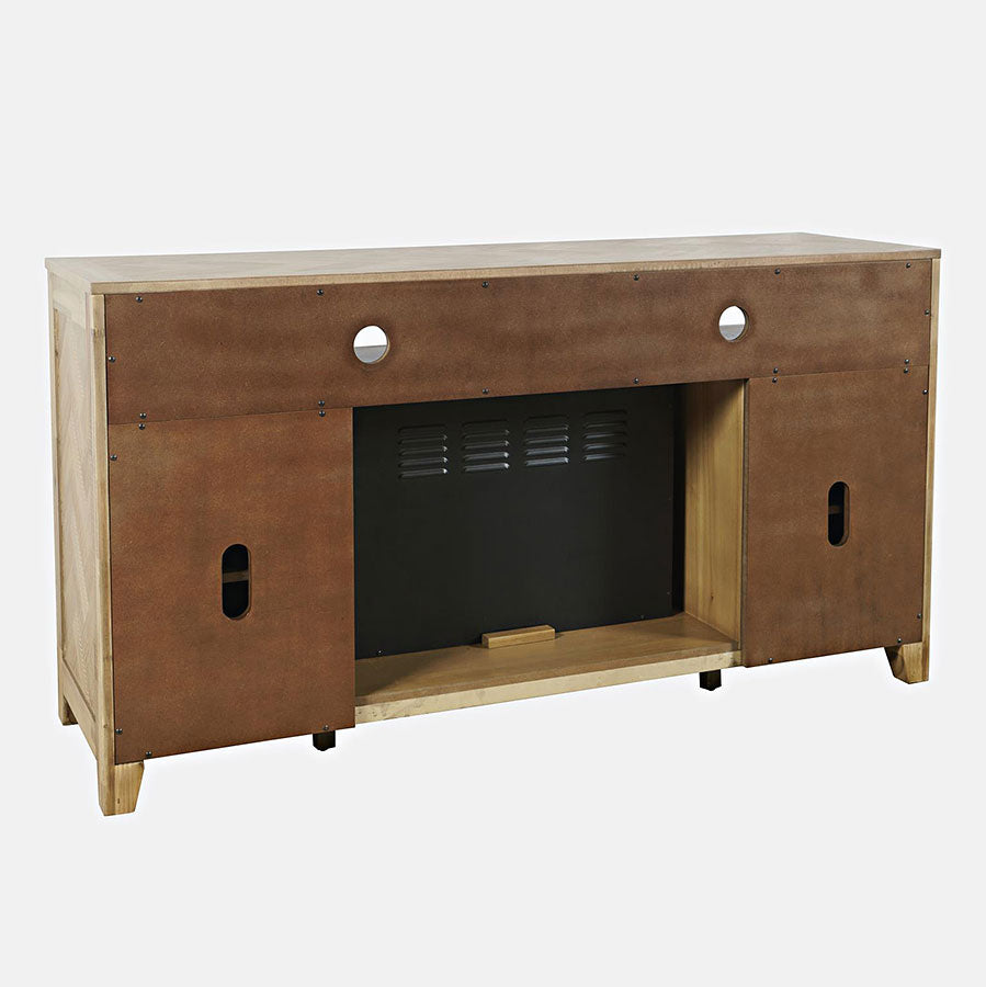 Chevron Ash Electric Fireplace & Media Console - 60