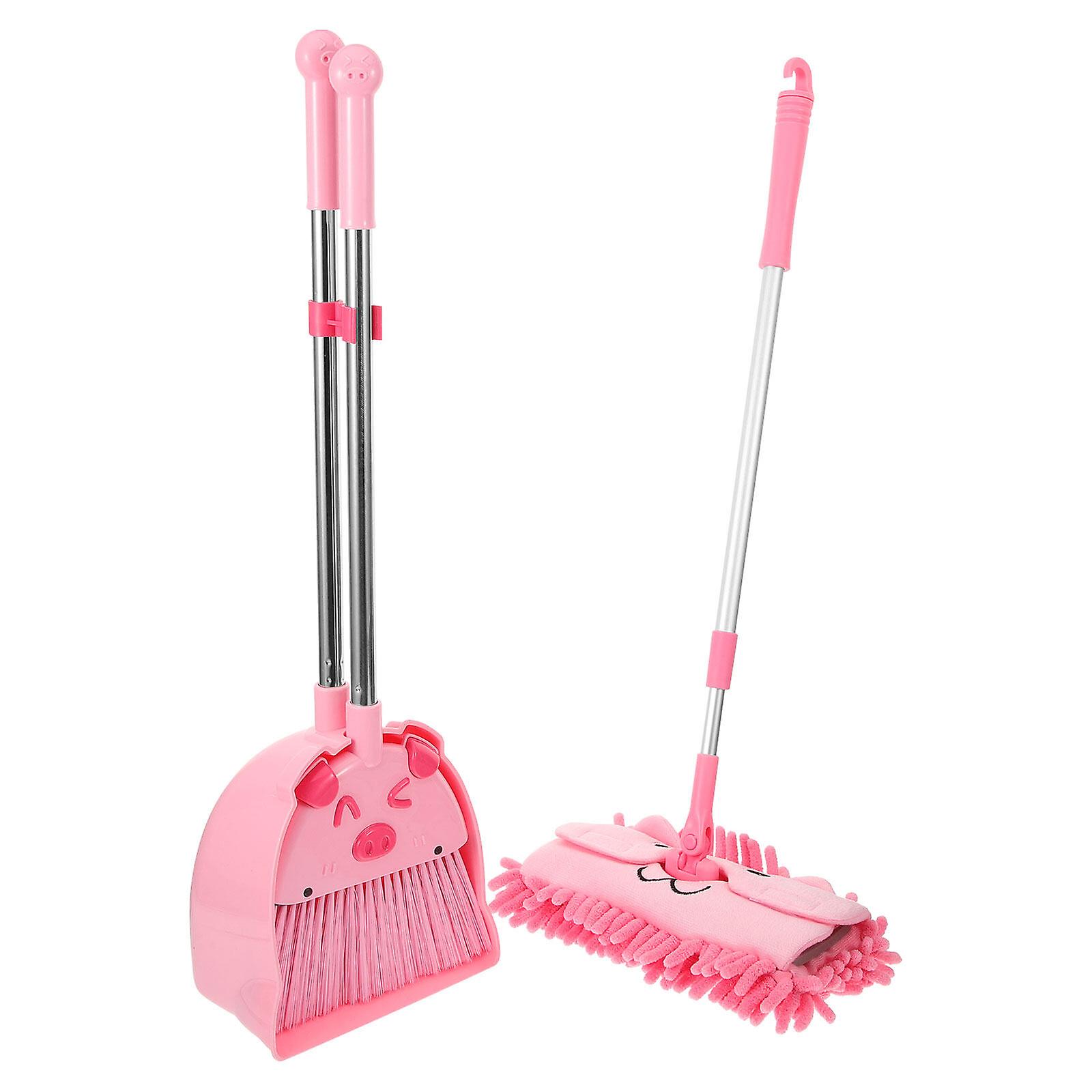 1 Set Kids Broom Dustpan Kit Cartoon Mop Broom Dustpan Set Adorable Dustpan Set