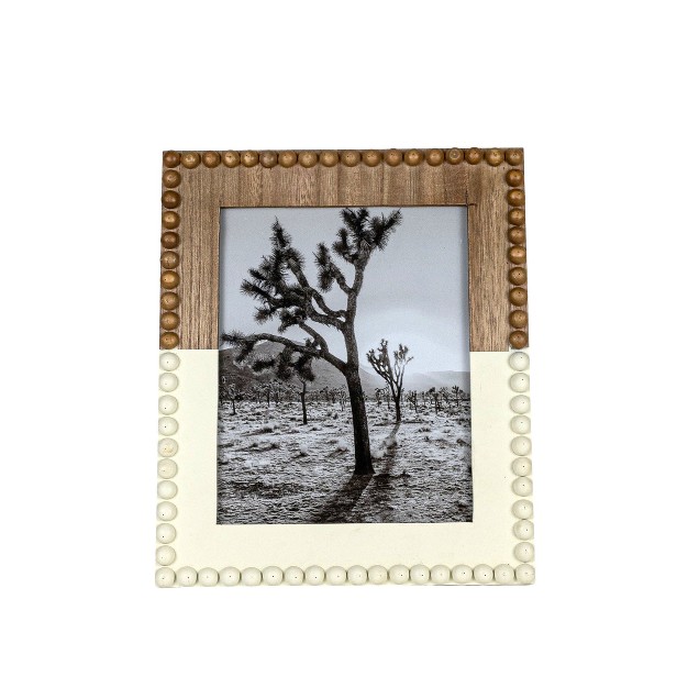 8x10 Inch Beaded Picture Frame White Dipped Wood Mdf amp Glass By Foreside Home amp Garden