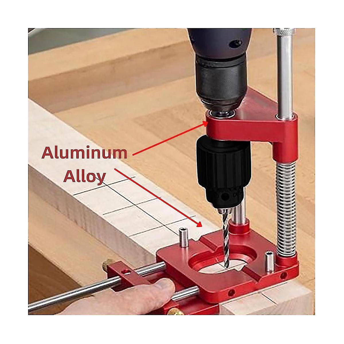 Auto- Drill Template Guide Tool Woodworking Drill Locator Aluminum Hole Drill Guide Dowel Jig