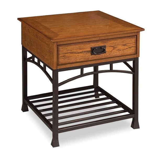 Modern Craftsman Distressed Oak End Table by Homestyles