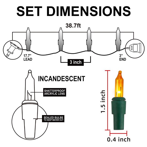 Joiedomi 2x100 Warm White Christmas Lights 24 6ft