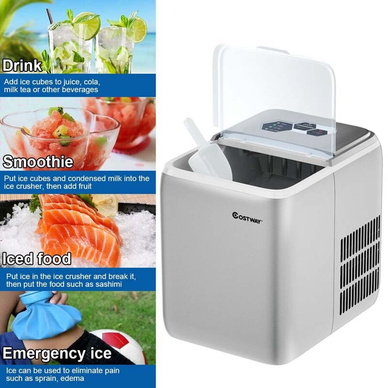 44LBS/24H Portable Ice Maker Countertop, Self-Clean Ice Machine for Home Bar Party