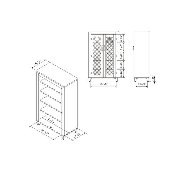 DH BASIC Rustic 5-shelf Reclaimed Oak Shoe Cabinet by Denhour - - 31091197