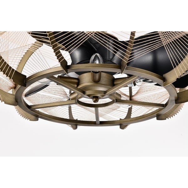 Xhosa 25 Inch Rope String Design Fandelier with Remote - Brass Shopping - The Best Deals on Ceiling Fans | 40072384