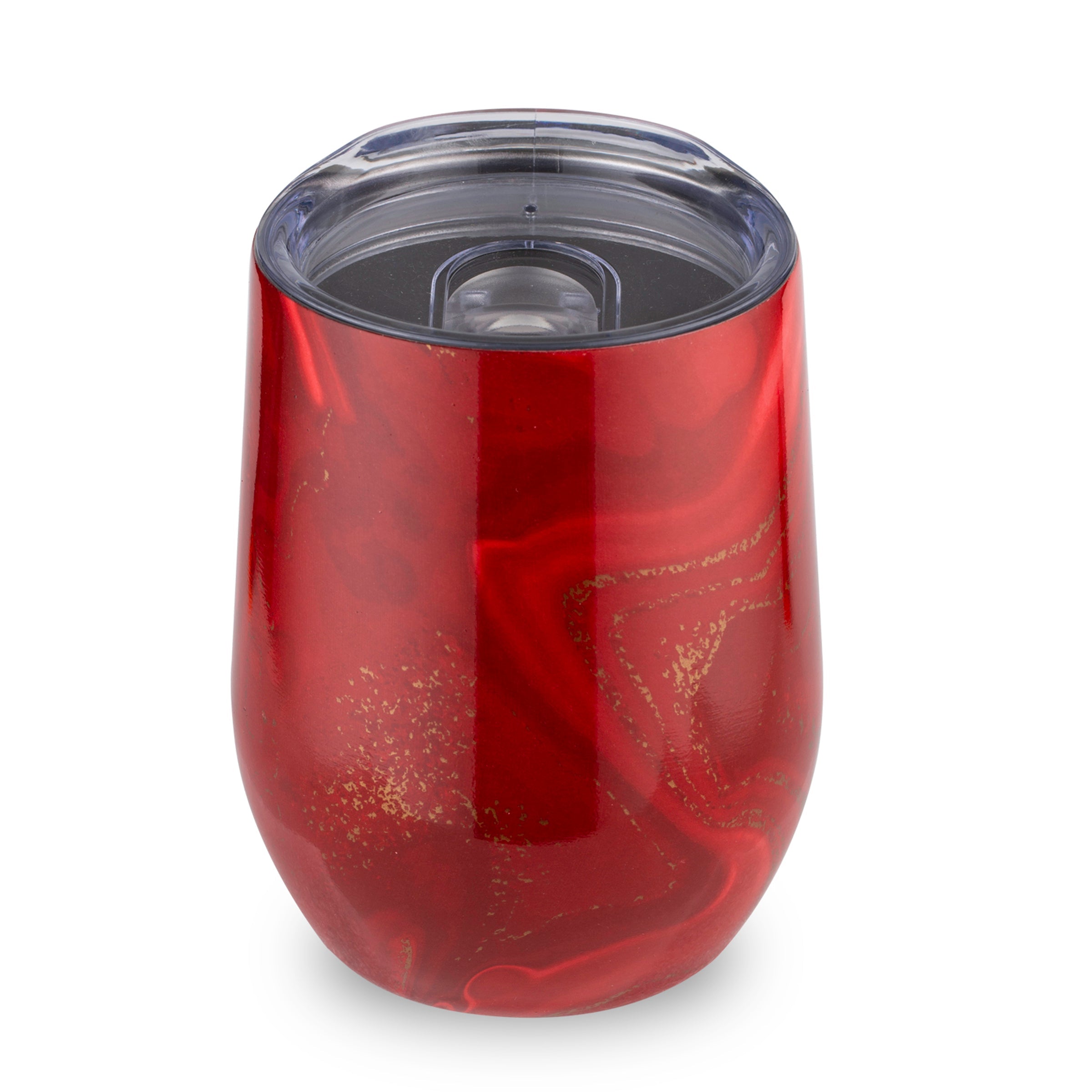 12 Oz Red Geo Wine Tumblers, Set Of 2