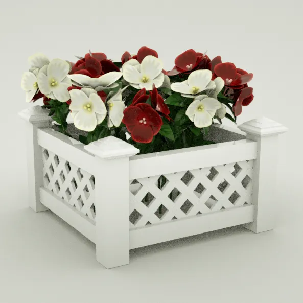 Supply and export high quality customizable  white plastic pvc Vinyl Flower rectangular planter box