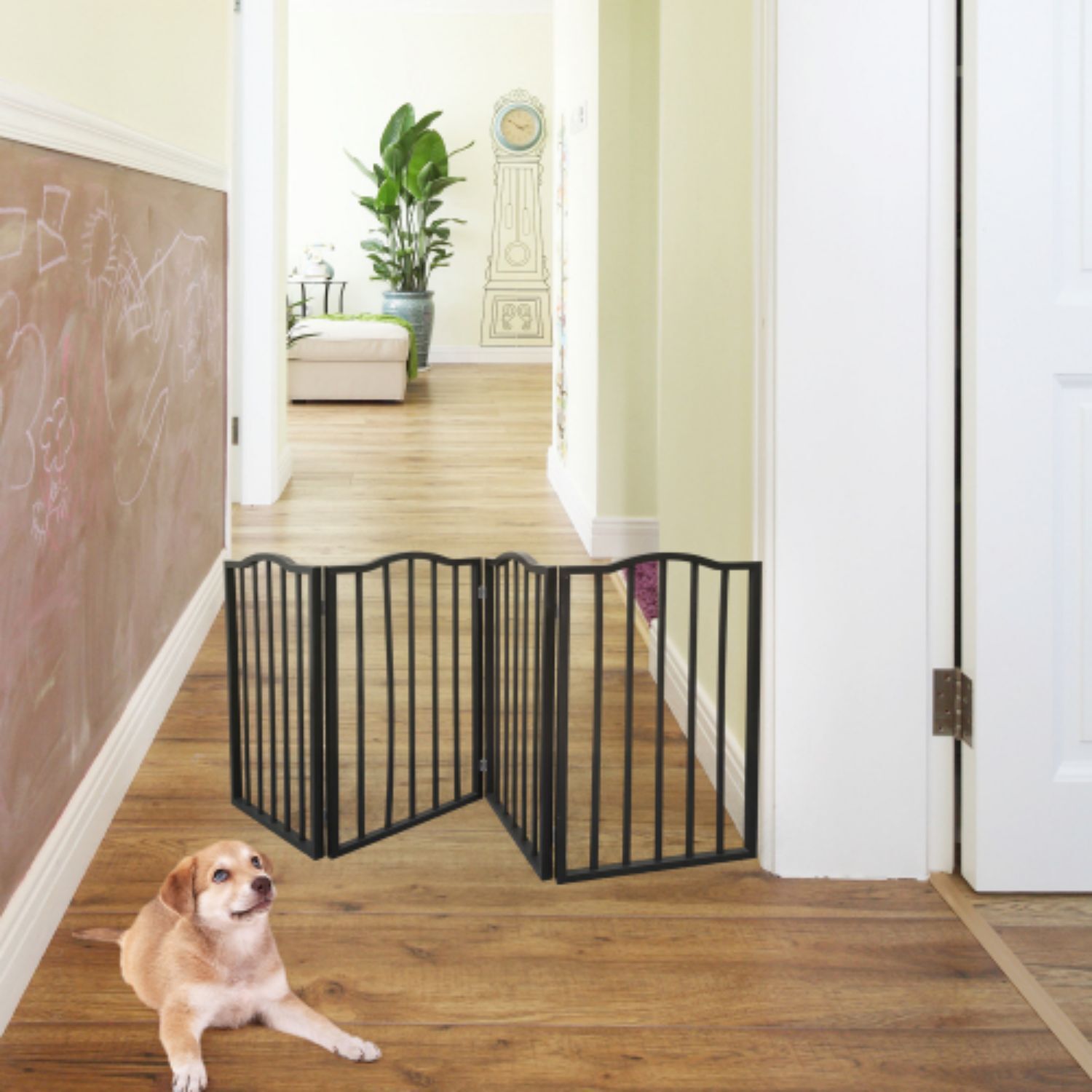 Cmgb Pet Gate，Stairs or House – Freestanding， Folding，Wood，Brown