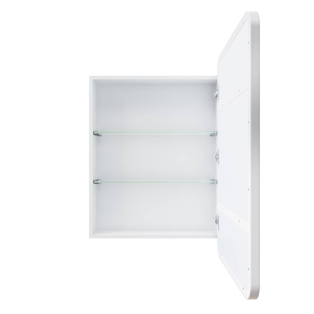 Glass Warehouse Calla 22 in. W x 32 in. H x 5 in. D Recessed Medicine Cabinet in White with Mirror SC1-SQ-22X32-W