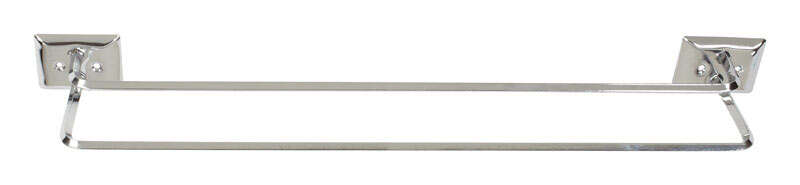 Decko Diamond Chrome Twin Towel Bar 18 in. L Steel