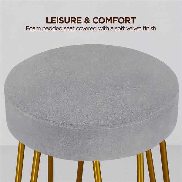 Yaheetech 2PCS Upholstered Counter Stools with Round Backless Seat