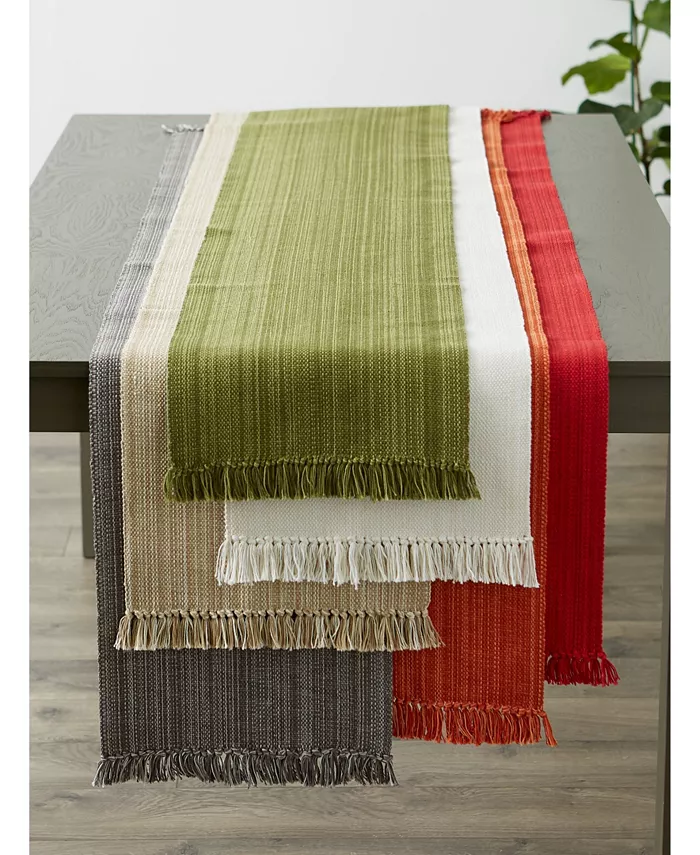 Design Imports Variegated Fringe Table Runner