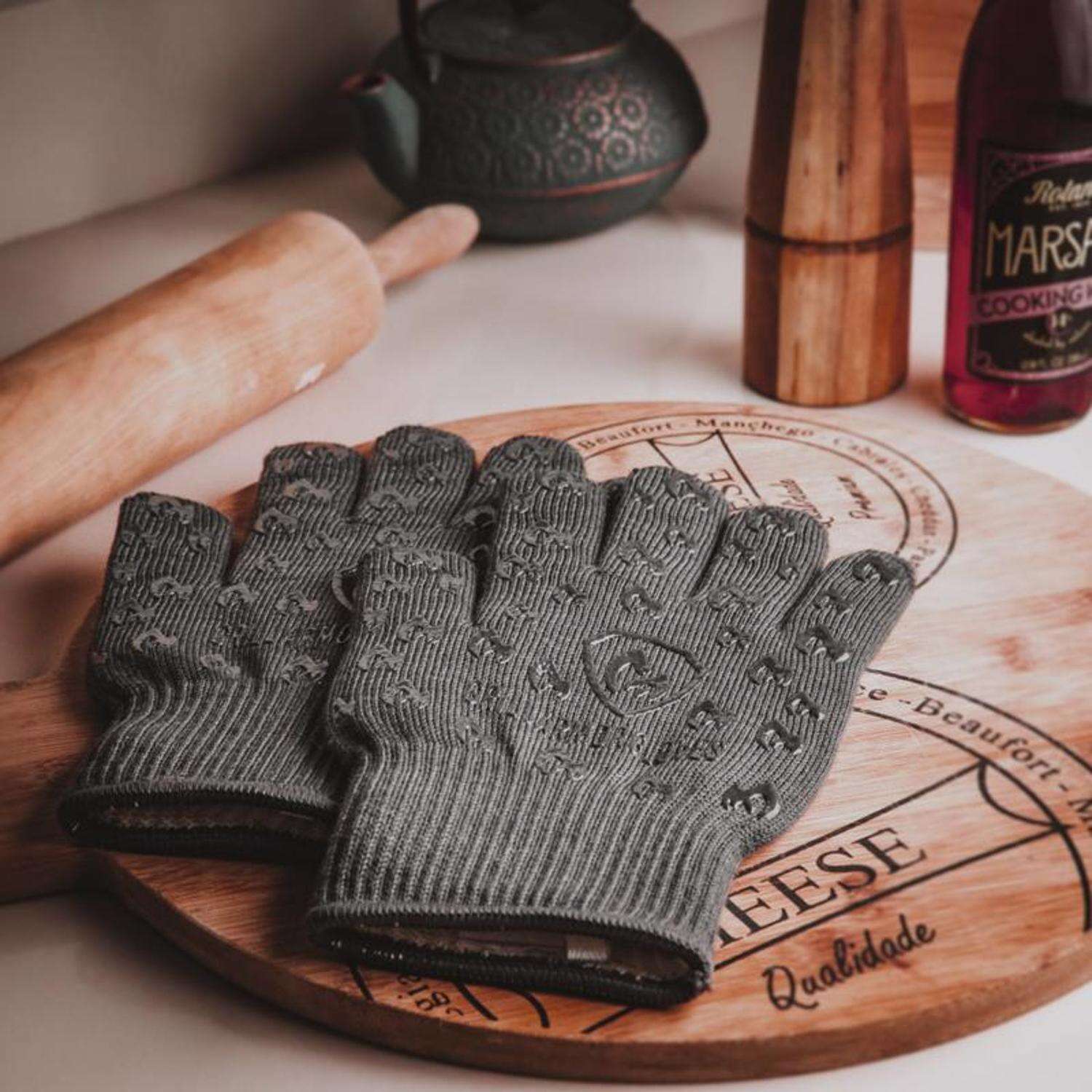 Grill Armor Gloves Gray Kevlar/Nomax Oven Mitt