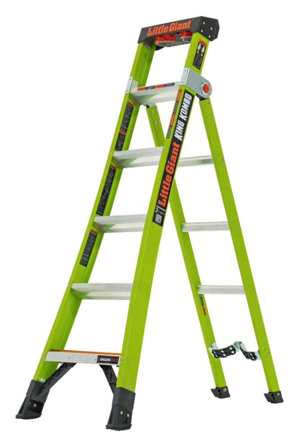 King Kombo Industrial Fiberglass 6' to 10' Combo Ladder