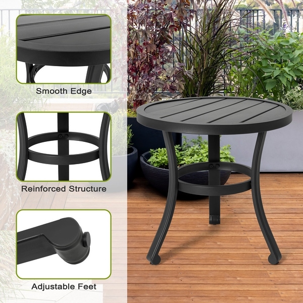 Nuu Garden 3Piece Outdoor Bistro Set，Breathable Textilene，Durable Iron Frame