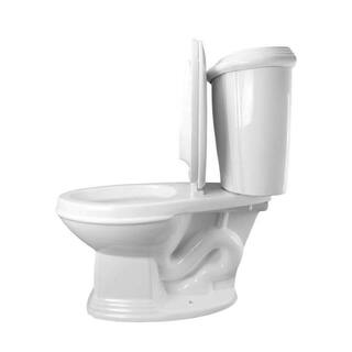 RENOVATORS SUPPLY MANUFACTURING Sheffield 2-Piece 0.8 GPF1.6 GPF WaterSense Dual Flush Elongated Toilet in White with Slow Close Seat 10783