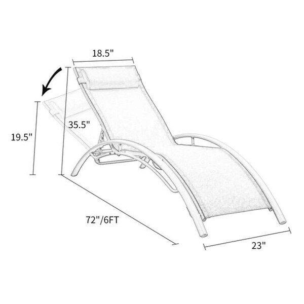 2-Piece Aluminum Outdoor Chaise Lounge