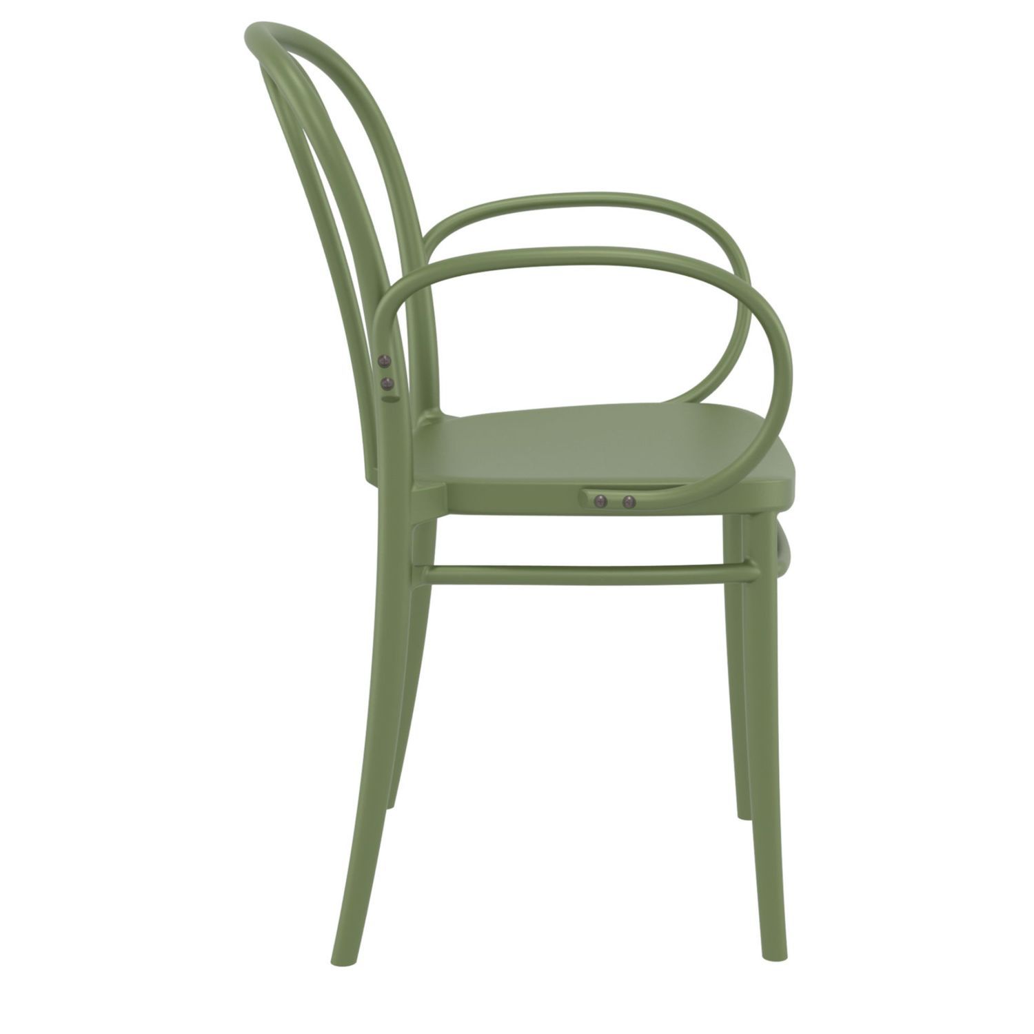 33.5 Olive Green Stackable Patio XL Dining Armchair