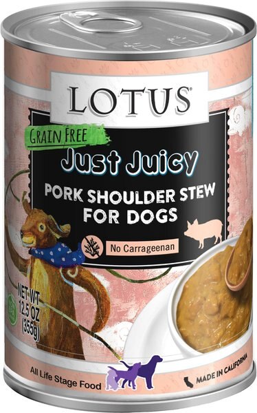 Lotus Just Juicy Pork Shoulder Stew Grain-Free Canned Dog Food