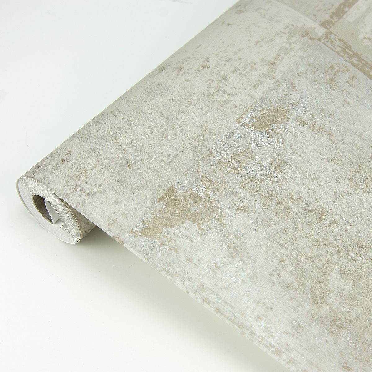 Vela Distressed Geometric Wallpaper in Taupe from the Polished Collection