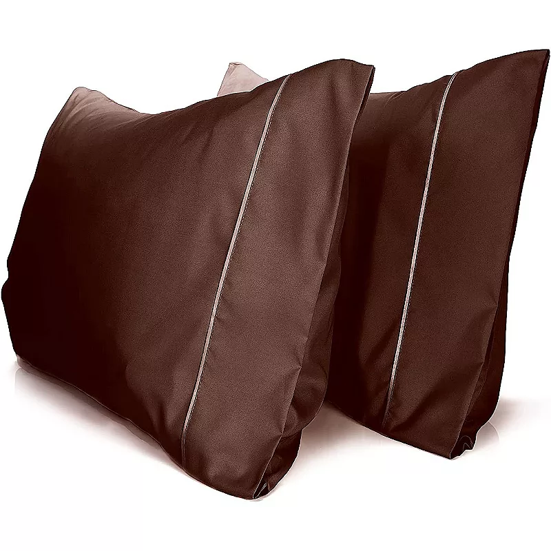 2PC Rayon From Ultra Soft Solid Performance Pillowcase Set - Luxclub