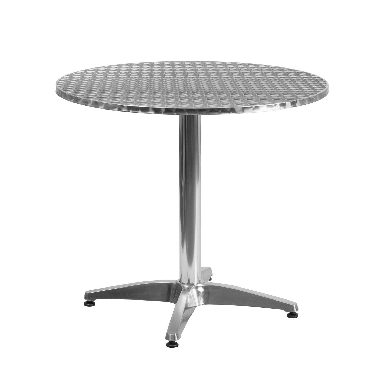 Flash Furniture Mellie 31.5and#8221; Round Aluminum Indoor-Outdoor Table with Base