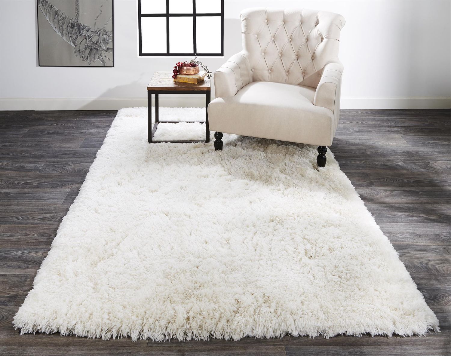 Roux Hand Tufted Ivory and White Rug by BD Fine