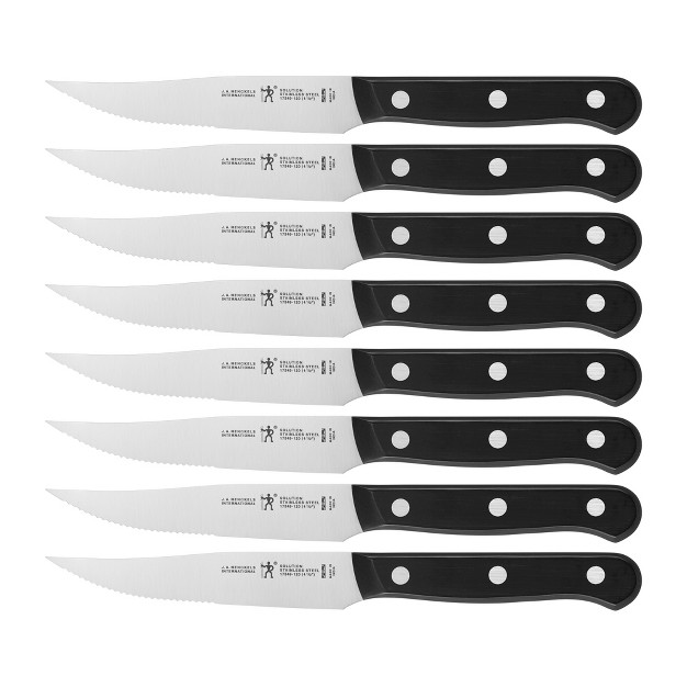 Henckels Solution Steak Knife Set Of 8 Black Stainless Steel