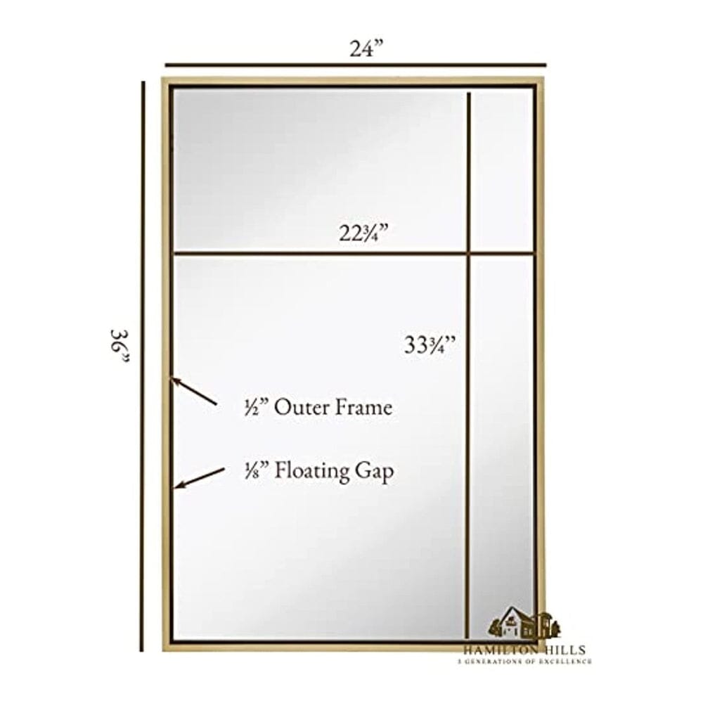 Clean Large Modern Frame Gold Leaf Wall Mirror  24