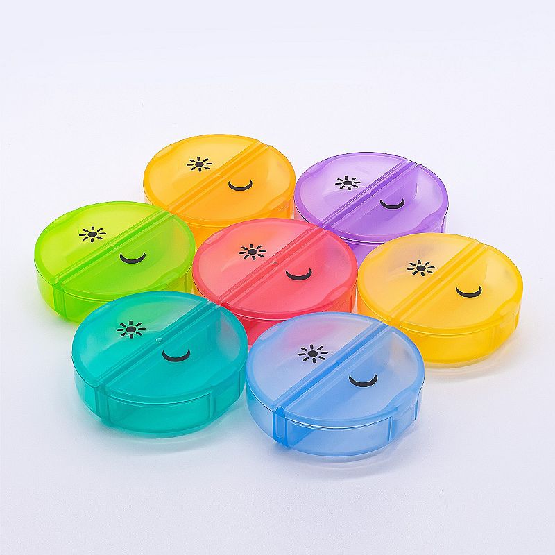 Sukuos 7-Day 2x Pill Organizer， Large Daily Pill Cases for Pills/Vitamins/Fish Oil/Supplements