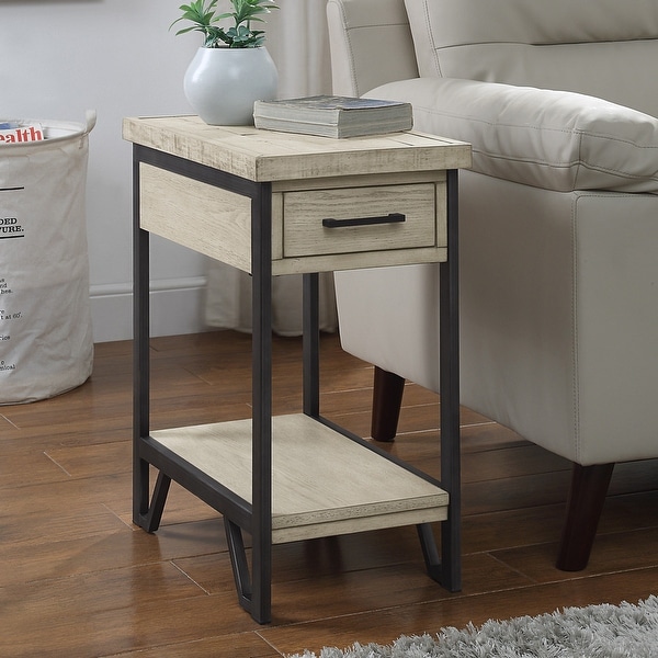 Furniture of America Mingard Rustic 12-inch 1-shelf 1-drawer Side Table