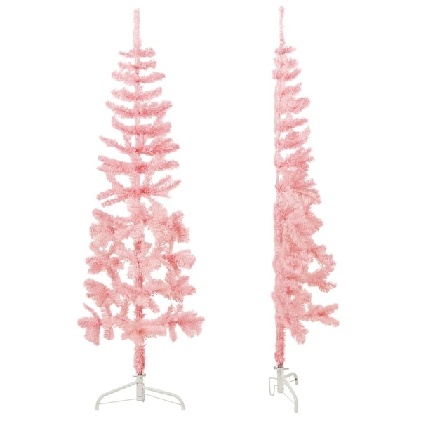 vidaXL Christmas Tree Decoration Slim Artificial Half Xmas Tree with Stand