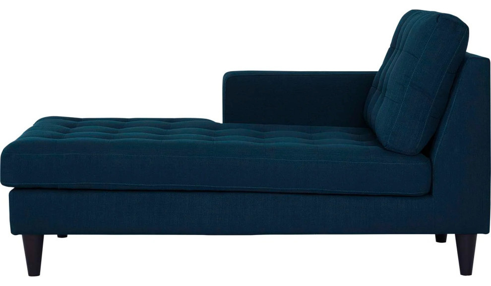 Melanie Azure Left Arm Upholstered Fabric Chaise   Midcentury   Indoor Chaise Lounge Chairs   by Virgil Stanis Design  Houzz