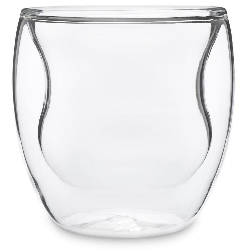 Ozeri Curva Artisan Series 8 oz. Double Wall Beverage Glasses and Tumblers (Set of 4) DW080AS