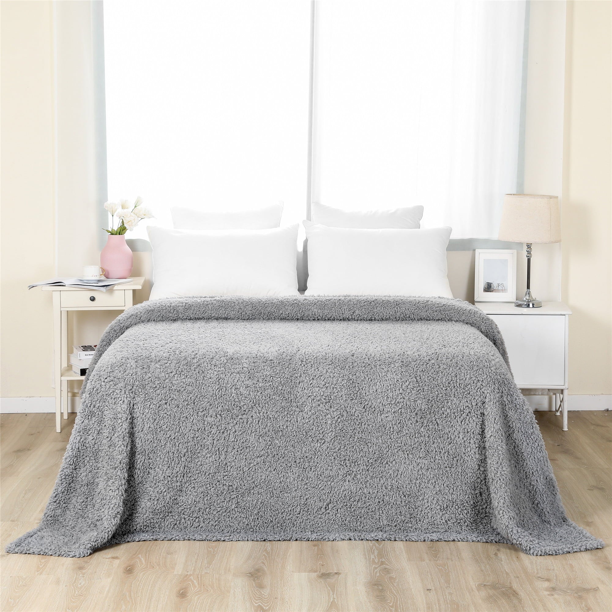 Mainstays Gray Polyester Bed Blanket， Full/Queen