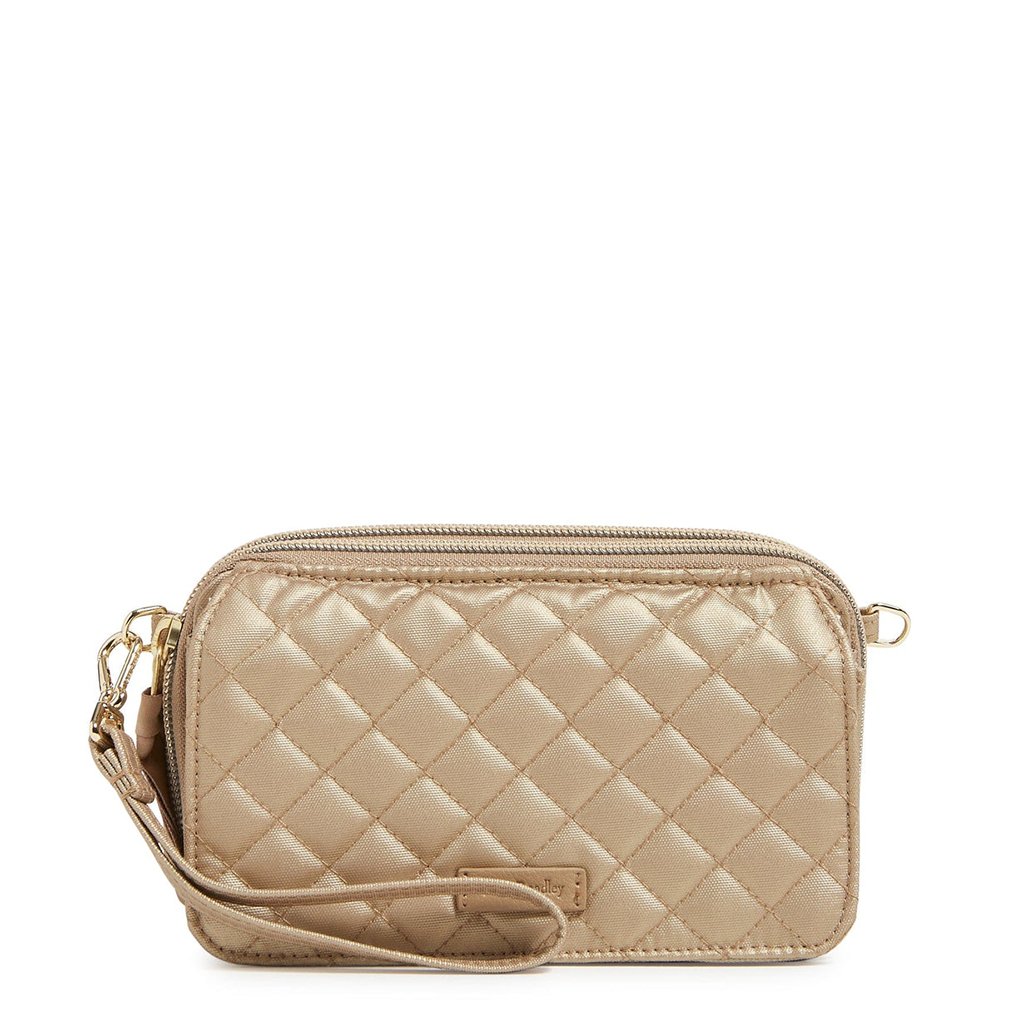 Vera Bradley  Rfid All In One Crossbody Bag In Champagne Gold Pearl