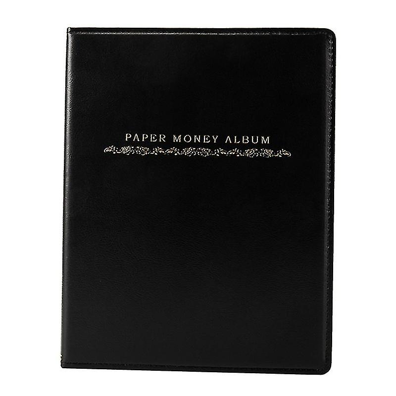 60 Pockets Soft Leather Notes Album Banknote Paper Money Collection Stamps Book Storage Album