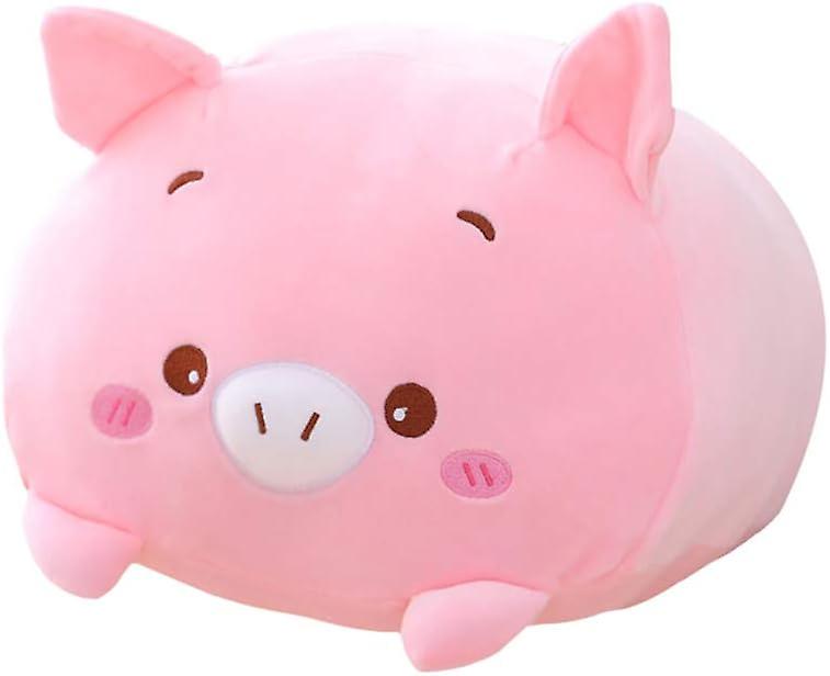 8 Inch Cute Pink Pig Plush Stuffed Animal Cylindrical Body Pillow，super Soft Cartoon Hugging Toy， Kids Sleeping Kawaii Pillow