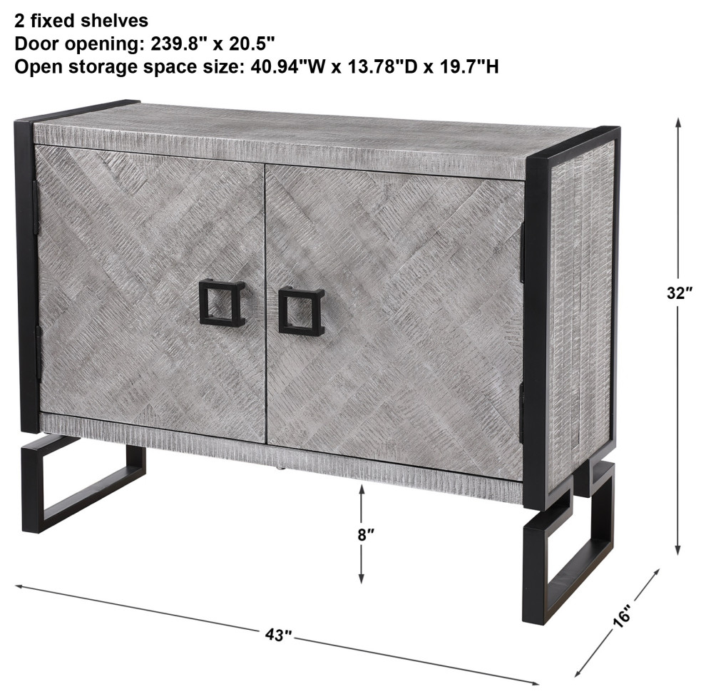 Uttermost Keyes 2 Door Gray cabinet   Industrial   Accent Chests And Cabinets   by HedgeApple  Houzz